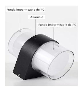 Foto 5 | Foto 5 | Lámpara Led de Pared Moderna 12 W para Exterior Arbotante Negro