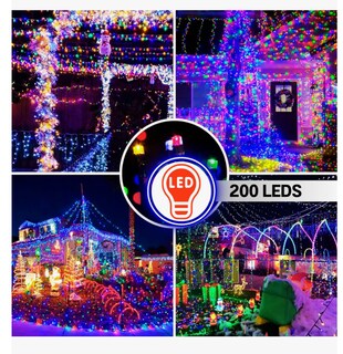 Foto 3 | Foto 3 | Serie De Luces Navideña Solar Led Multicolor 200 Focos 22 Metros Decorativa