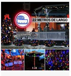 Foto 4 | Foto 4 | Serie De Luces Navideña Solar Led Multicolor 200 Focos 22 Metros Decorativa