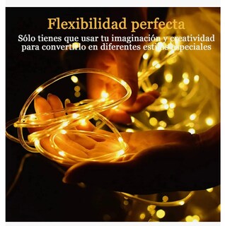 Foto 4 | Foto 4 | Manguera Serie Luces Navidad Solar 7m 50led Exterior Jardín 8modos Blanco Cálido