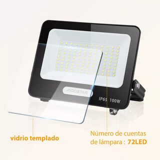Foto 5 | Foto 5 | Reflector Led 100w Slim Ip65 Negro Luz Blanco Fro Exterior