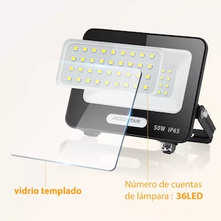 Foto 5 | Foto 5 | Reflector Led 50w Slim Ip65 Negro Luz Blanco Frio Exterior