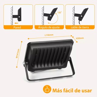 Foto 6 | Foto 6 | Reflector Led 50w Slim Ip65 Negro Luz Blanco Frio Exterior