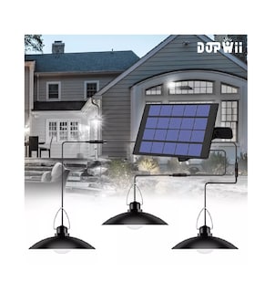 Foto 2 | Foto 2 | Lámpara Solar Recargable Luz Solar Exterior con 3 Luces LED Negro