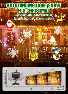 Foto 5 | Foto 5 | Proyector De Luces Navideñas Minetom 20 Hd Effects Outdoor - Venta Internacional.