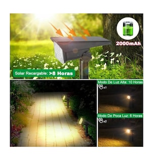 Foto 3 | Foto 3 | Lámpara Solar Exterior De 7 Led Luz Multicolor 1 Pz Negro