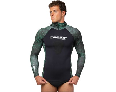 Foto 1 | Foto 1 | Playera para Buceo Cressi Cobia Rash talla Xxl Manga Larga Neopreno en Torso y Capucha de Licra color Verde