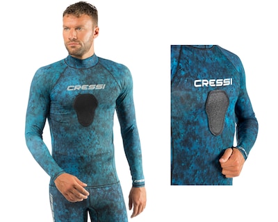 Foto 2 | Foto 2 | Playera para Buceo Cressi Rash Guard Hunter talla Xxxl Manga Larga Soporte de Neopreno en Pecho color Azul