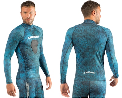 Foto 3 | Foto 3 | Playera para Buceo Cressi Rash Guard Hunter talla Xxxl Manga Larga Soporte de Neopreno en Pecho color Azul