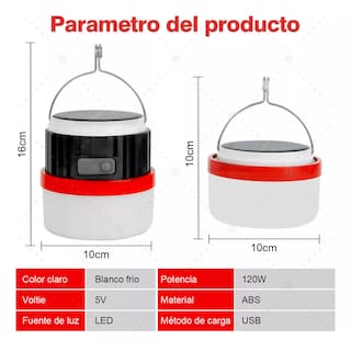 Foto 3 | Foto 3 | 2pzs Solar Lámpara Portatiles Recargable Emergencia Foco Solar Eo Safe Imports Esi-16788 Multicolor