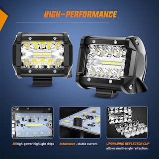 Foto 3 | Foto 3 | Barra De Luces Led Nilight Zh416, 4 Unidades, 10 Cm, 60 W, Combo Flood Spot - Venta Internacional.