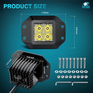 Foto 2 | Foto 2 | Luces Led Para Cápsulas Nilight, Montaje Empotrado, 4,7 Pulgadas, 4 Led, 2 Unidades - Venta Internacional.