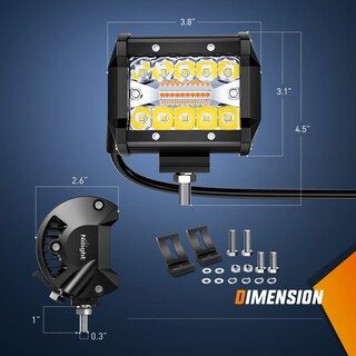 Foto 2 | Foto 2 | Barra De Luz Led Pods Nilight De 4 Pulgadas Y 60 W, Spot Flood, Color Ámbar - Venta Internacional.