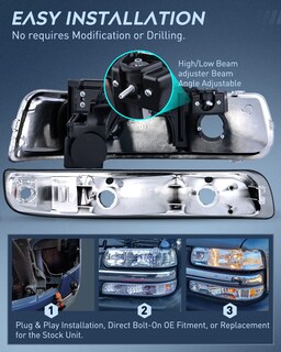 Foto 3 | Foto 3 | Conjunto De Faros Nilight Para Chevy Silverado 1999-2002 - Venta Internacional.