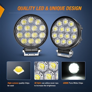 Foto 4 | Foto 4 | Luz De Inundación Redonda Led Pods Nilight De 4 5 Pulgadas 42 W 4200 Lúmenes - Venta Internacional.