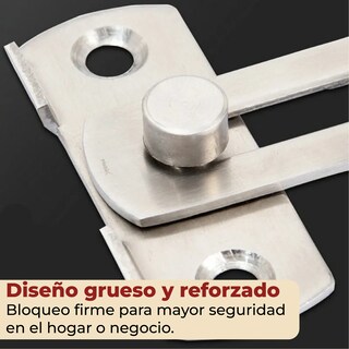 Foto 4 | Foto 4 | Cerrojo y Pestillo de Puerta Deslizante de Acero Inoxidable color Plata