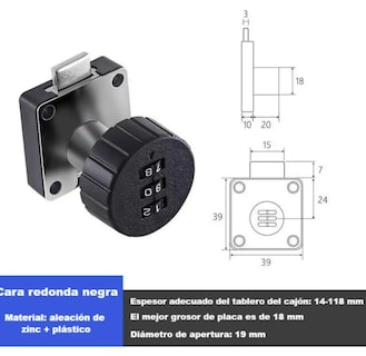 Foto 2 | Foto 2 | Xtellar Cerradura Segura De Alta Calidad Para Cajón Y Puerta Principal 2pcs - Negro