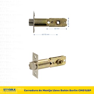 Foto 4 | Foto 4 | Cerradura Styrka Plata Chapa de Manija Llave Botón Berlín