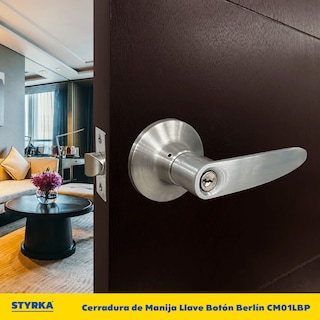 Foto 7 | Foto 7 | Cerradura Styrka Plata Chapa de Manija Llave Botón Berlín