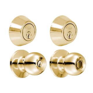 Foto 1 | Foto 1 | Combo De Pomo Tubulares De Bola Función Doble, Latón Brillante, Llave Estándar, Blíster Lock