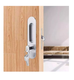 Foto 2 | Foto 2 | Manija Con Llaves Antirrobo Para Puerta Corrediza De Madera Plata