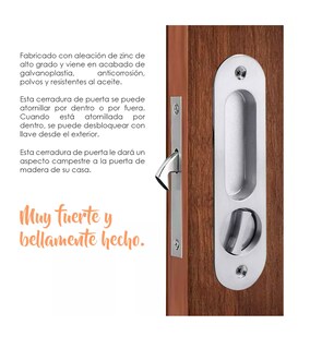 Foto 5 | Foto 5 | Manija Con Llaves Antirrobo Para Puerta Corrediza De Madera Plata