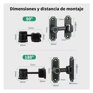 Foto 4 | Foto 4 | Pestillo Luminoso 180° Para Puerta Baño Lab.g Negro Verde