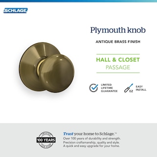 Foto 4 | Foto 4 | Pomo De Pasillo Y Armario Schlage Plymouth De Latón Envejecido - Venta Internacional.