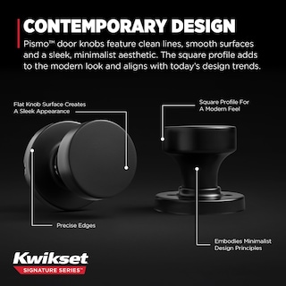Foto 6 | Foto 6 | Pomo De Puerta Kwikset Pismo Interior Passage Sin Cierre Negro - Venta Internacional.