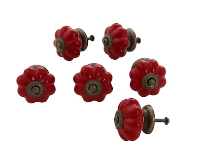 Foto 1 | Foto 1 | Pomo Para Festonear De Cerámica Dritz Home Rojo Con Base De Metal (6 Piezas) - Venta Internacional.
