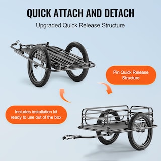 Foto 4 | Foto 4 | Remolque De Carga Para Bicicleta Vevor, 125 Kg, Capacidad De Carga Plegable De 20 Pulgadas - Venta Internacional.