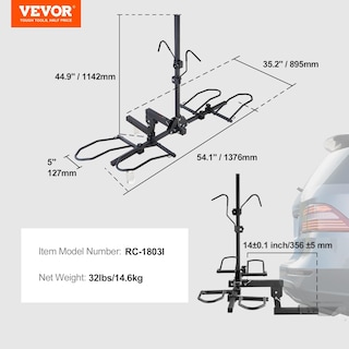 Foto 7 | Foto 7 | Portabicicletas Hitch Mount Vevor, Plataforma Para 2 Bicicletas, 160 Kg De Capacidad - Venta Internacional.