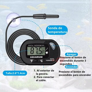 Foto 3 | Foto 3 | Termómetro Digital LCD Eo Safe Imports ESI-9798 Negro para Acuario