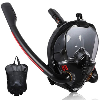 Foto 1 | Foto 1 | Máscara Snorkel de Buceo de Cara Completa Doble Tubo Sangkee H100015 color Negro