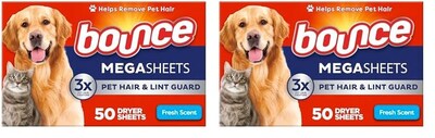 Foto 1 | Foto 1 | Sábanas Secadoras Bounce Para Pelo Y Pelusa Para Mascotas Mega, 50 Unidades, X2 - Venta Internacional.