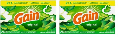 Foto 1 | Foto 1 | Sábanas Para Secadora Gain Original Scent, 240 Unidades (paquete De 2) - Venta Internacional.