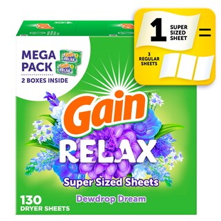 Foto 1 | Foto 1 | Sábanas Para Secadora Gain Super Size Relax Scent, 130 Unidades - Venta Internacional.