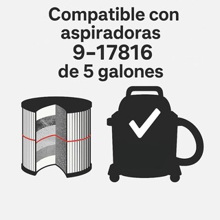 Foto 4 | Foto 4 | Pack 2 Filtros De Repuesto Para Aspiradora | Compatible Con Craftsman 9-17816 | Comaptible Con Shop Vac
