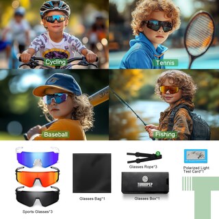 Foto 6 | Foto 6 | Gafas De Sol Polarizadas Turbopep Para Niños De 3 A 12 Años Paquete De 3 - Venta Internacional.