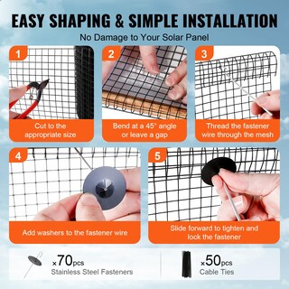 Foto 6 | Foto 6 | Panel Solar Protector Para Pájaros Vevor De 20 Cm X 30 M Con Sujetadores - Venta Internacional.