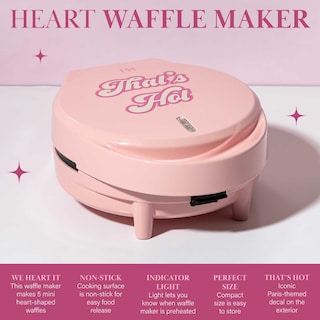 Foto 2 | Foto 2 | Máquina para Hacer Gofres Paris Hilton Heart 5 Minigofres color Rosa Eléctrica - Venta Internacional