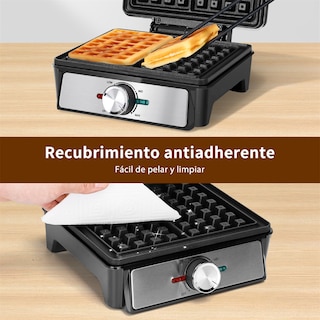Foto 5 | Foto 5 | Waflera Eléctrica Antiadherente 4 Rebanadas Hacer Desayunos Color Negro Aigostar