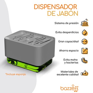 Foto 2 | Foto 2 | Dispensador de Jabón y Esponja para Trastes Bazzeff