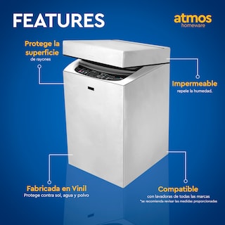 Foto 2 | Foto 2 | Funda para Lavadora de Carga Superior Digital con Velcro Atmos Homeware Gris