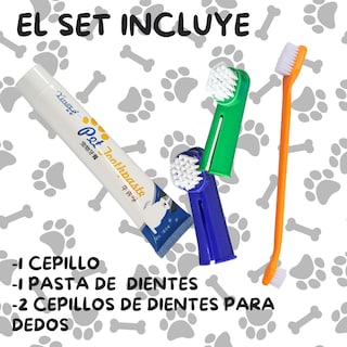 Foto 4 | Foto 4 | Kit Pasta Dientes Mascotas Cepillo Suave Cuidado Bucal