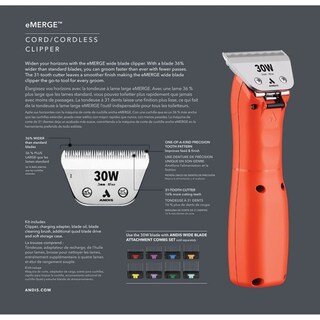 Foto 2 | Foto 2 | Andis Emerge Rasuradora Clipper Naranja Con Cuchilla De 30 W