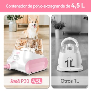 Foto 3 | Foto 3 | Aspirador Inse P30 Para Mascotas De 4 5 Litros De Capacidad  Color Rosa Y Blanco
