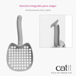 Foto 4 | Foto 4 | Cuchara Para Basura Catit Pixi Gris Con Superficie Ancha Y Gancho - Venta Internacional.