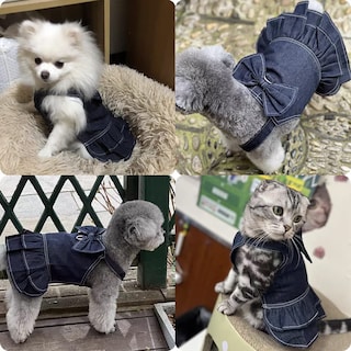 Foto 4 | Foto 4 | Vestido Tipo Arnés Para Perros Huoguo, De Mezclilla Azul, Para Perros Pequeños Y Niña - Venta Internacional.