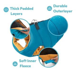Foto 3 | Foto 3 | Chaleco Acolchado Gooby, Forro Polar Cálido, Azul, Para Perros Pequeños Y Medianos - Venta Internacional.